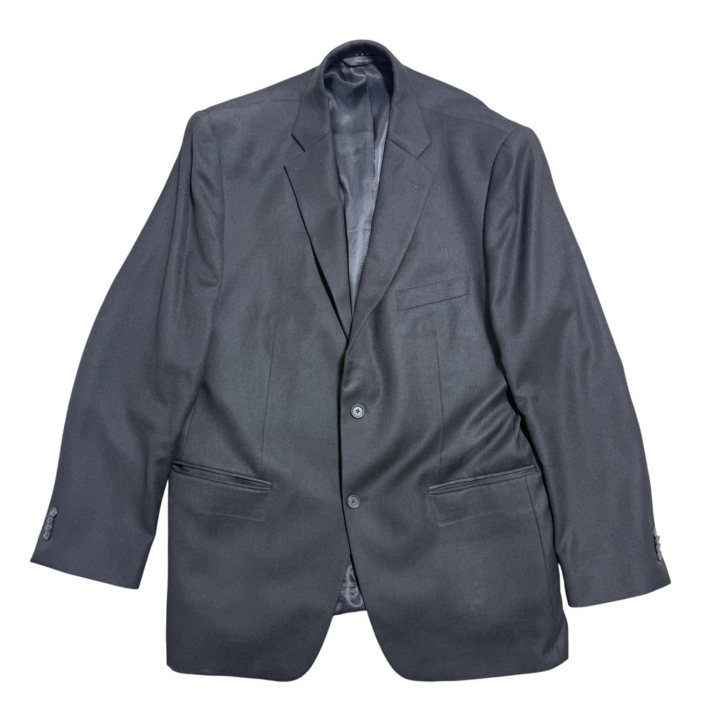 John W Nordstrom Blazer Mens 46L Black Wool Loro Piana Super 120s Sport Coat